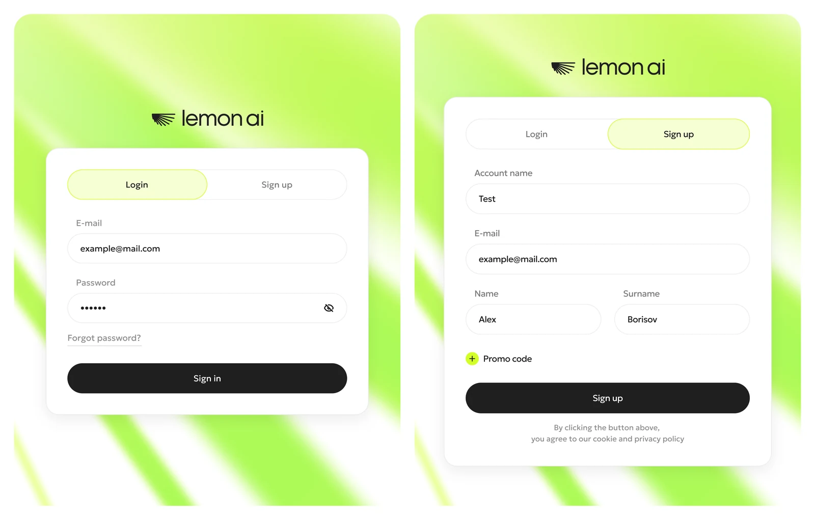 Авторизация Lemon AI